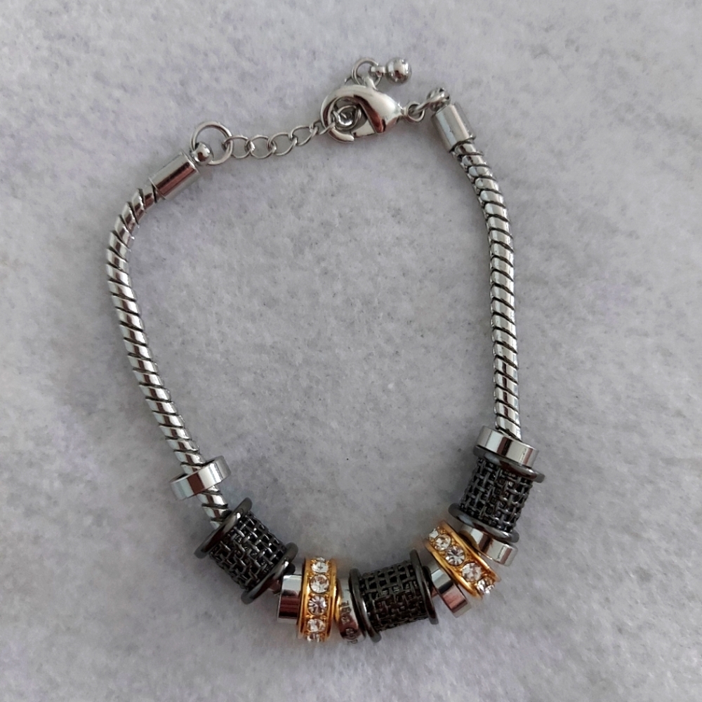 Lia Sophia 3 tone charm bracelet